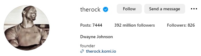 @therock - Instagram profile